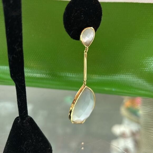 Faceted Crystal Dangle Earrings - Picture 4 of 8